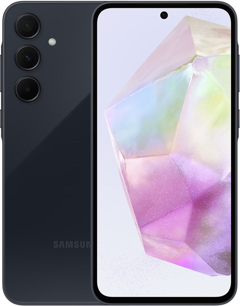 Samsung Galaxy A35 nutitelefon, 6+128GB, elegantne must korpus, kolmekordne tagakaamera. Stiilne ja kaasaegne disain.