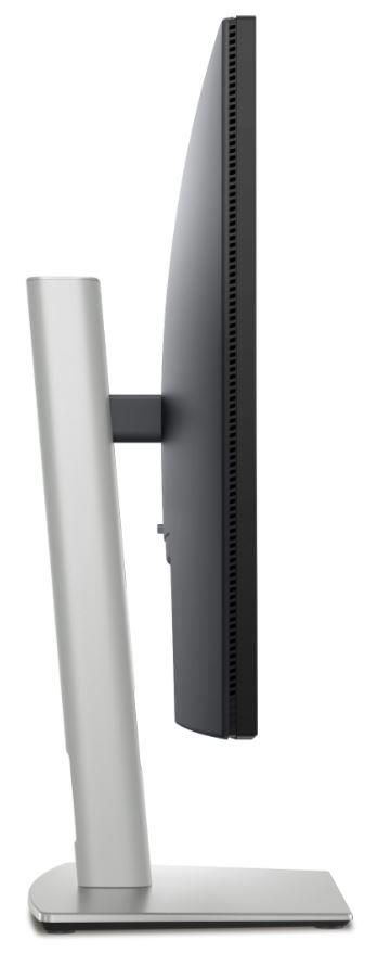 Dell 27-tolline P2725H monitor, stiilne hõbedane jalg, must tagakülje disain, reguleeritav kõrgus ja kallutusfunktsioon.