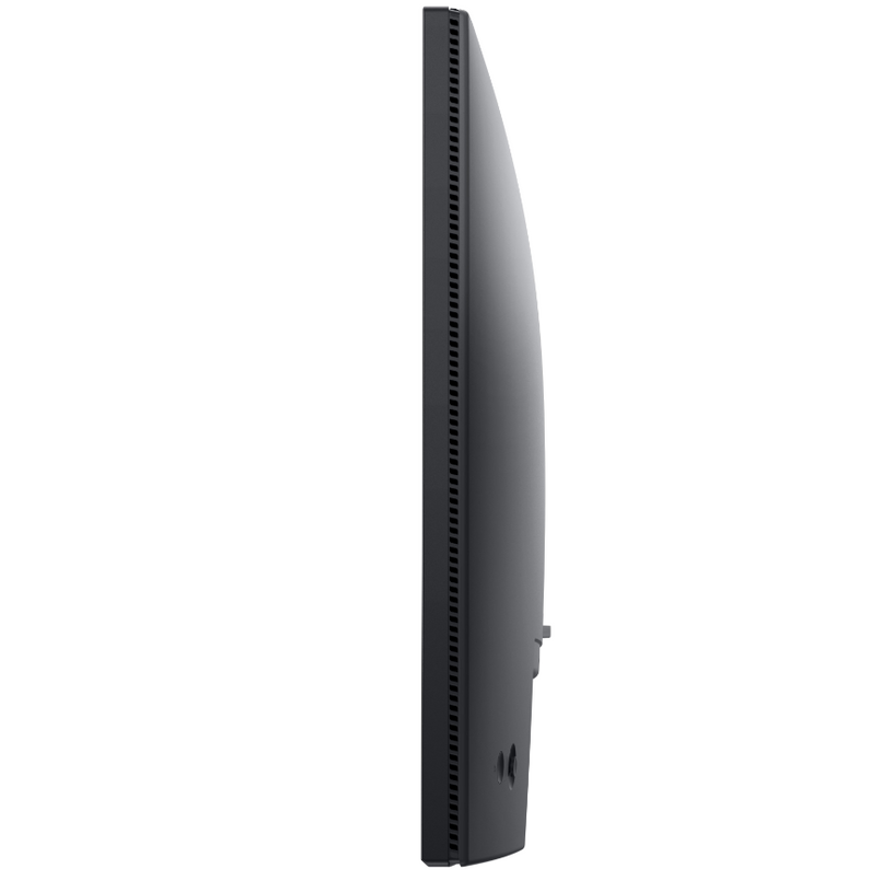 Dell P2725H 27-tolline monitor, külgvaade, must. Õhuke disain, minimalistlik tagakülje detail ja modernne välimus. Ideaalne kontoritööks ja koduseks kasutamiseks.