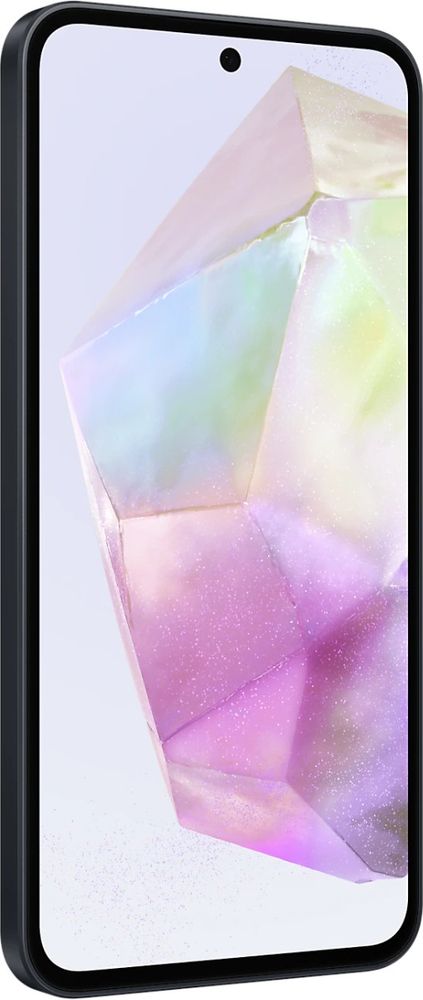 Samsung Galaxy A35 nutitelefon, 6+128GB, korpuse värvus must, esiküljel suur ekraan koos kaameraga ekraani ülaosas. Toode on mõeldud igapäevaseks kasutamiseks ja tehnoloogiahuvilistele.