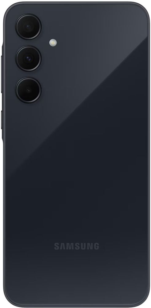 Samsung Galaxy A35 nutitelefon, 6+128GB, elegantne must viimistlus, kolmekordse kaameraga tagakülg ja LED-välklamp.
