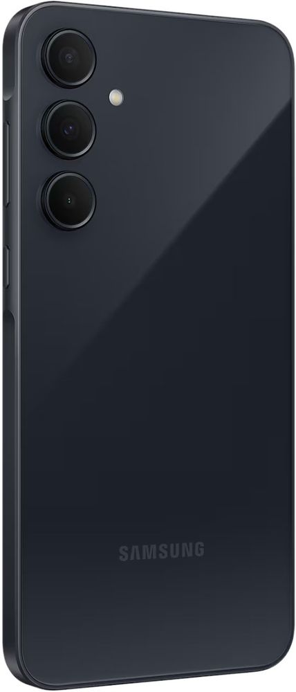 Samsung Galaxy A35 nutitelefon, 6+128 GB, elegantne musta värvi, kolmekordne tagakaamera. Kompaktne ja modernne disain.