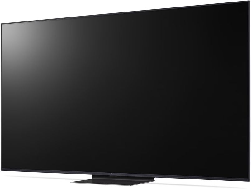 Suur 65-tolline LG 65UT91003LA Smart TV, 4K eraldusvõimega. Kasutatud must peen disain ja minimaalne raam.