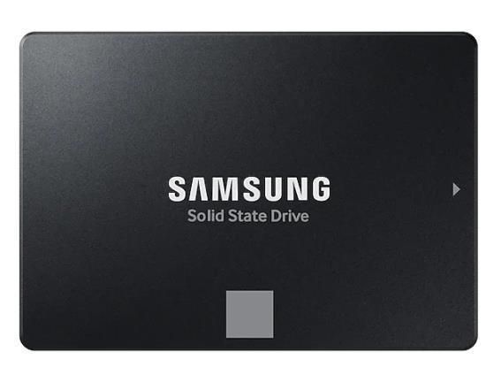 Must Samsung 870 Evo 4TB SSD, 2,5-tolline SATA ühendusega, firmamärgis ees