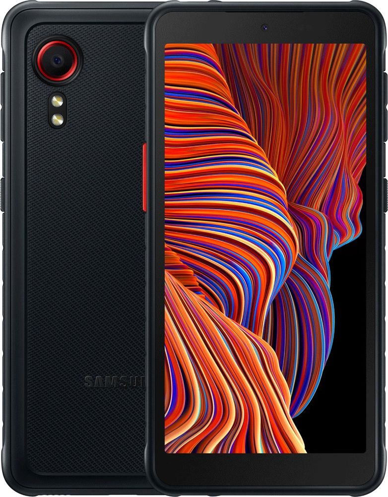 Musta värvi Samsung Galaxy Xcover 5 nutitelefon Enterprise Edition, 4GB RAM ja 64GB salvestusruumiga, löögikindel korpus ja dünaamiline värviline ekraan.