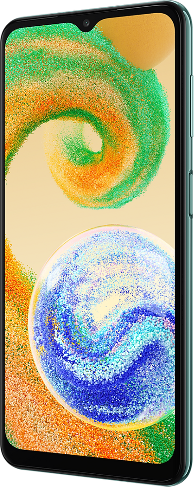 Samsung Galaxy A04s nutitelefon, 3+32GB, roheline. Kõrge resolutsiooniga multi-touch ekraan, kolmekordne tagakaamera ja sõrmejäljelugeja.