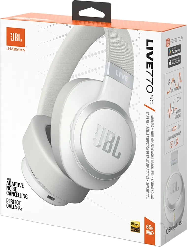 JBL Live 770NC White – Wireless Noise Cancelling Headphones - Klick